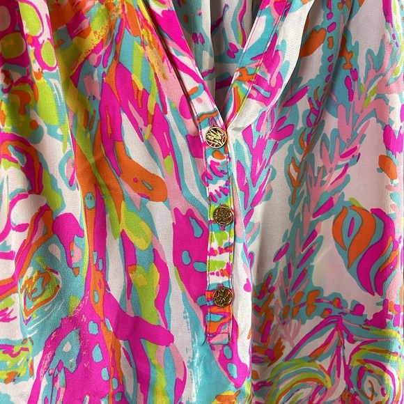 Lily Pulitzer Elsa 100% silk blouse - Picture 3 of 5